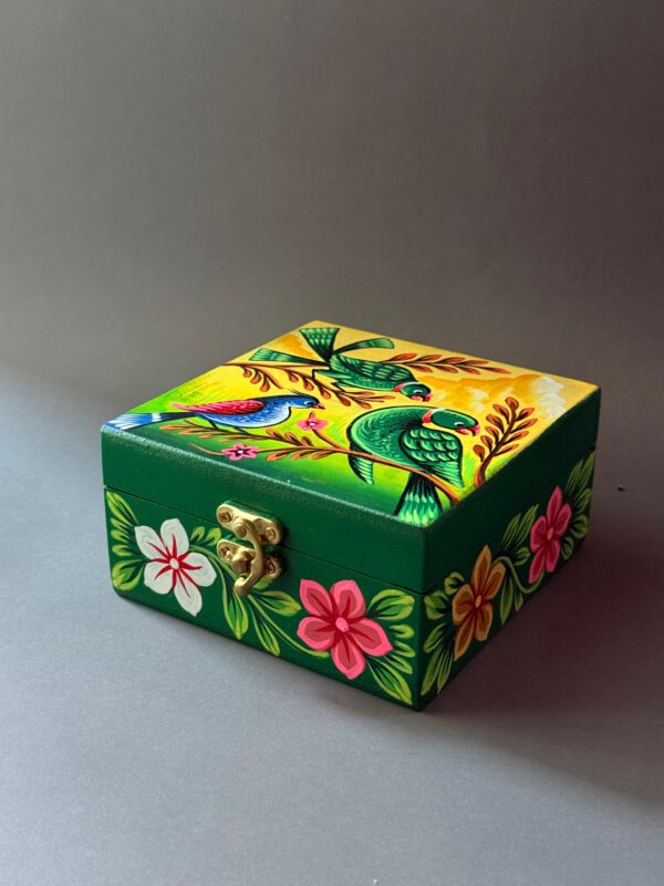 Bird Themed Wooden Jewellery Box