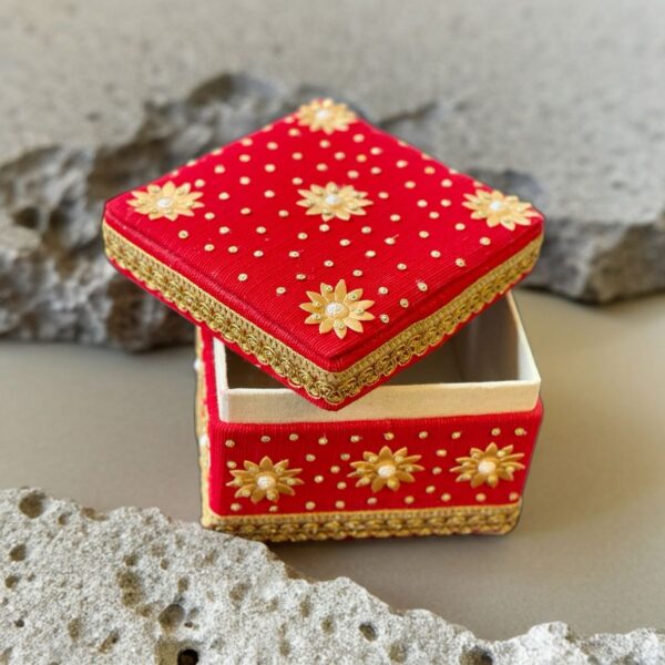 Jute Jewellery Box V4 Red