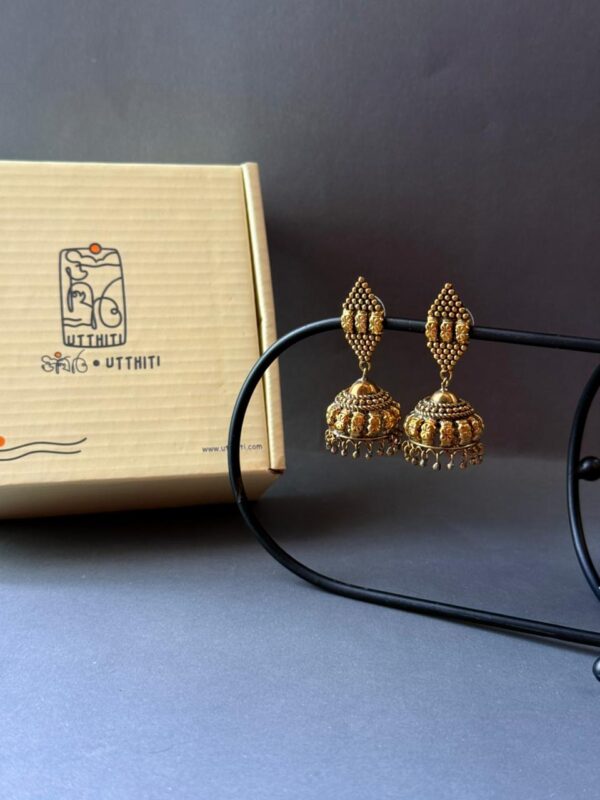 Antique Gold Temple Jhumka V1