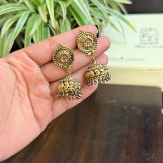 Antique gold temple jhumka V4
