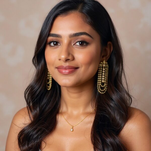 Lotus Drape Jhumka - Image 2