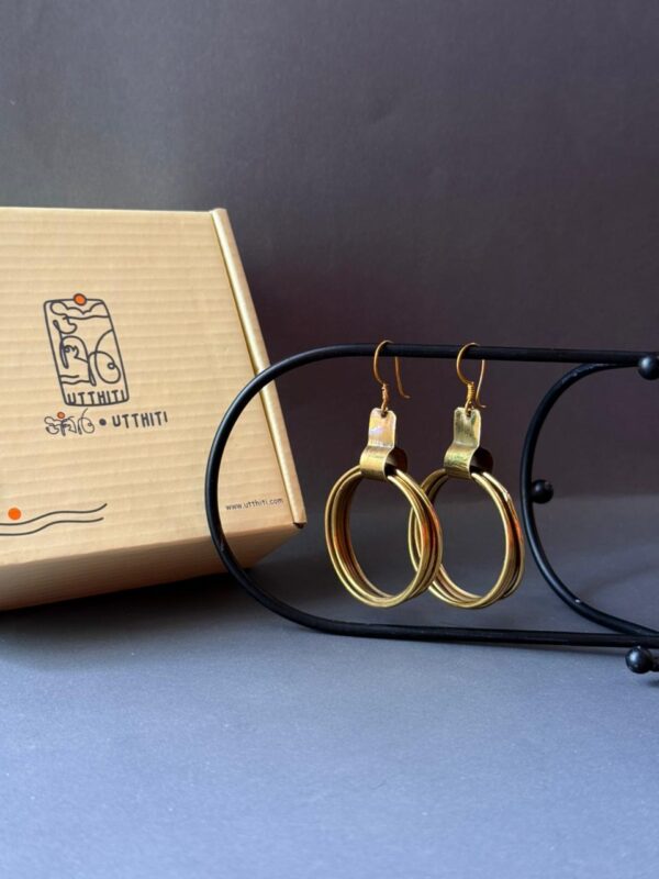 Golden Brass Orbit Hoops