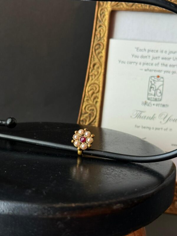Ruby Pearl Floral Nath V1