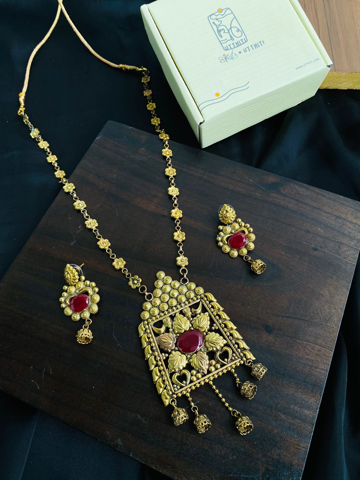 Vintage Ruby Necklace Set