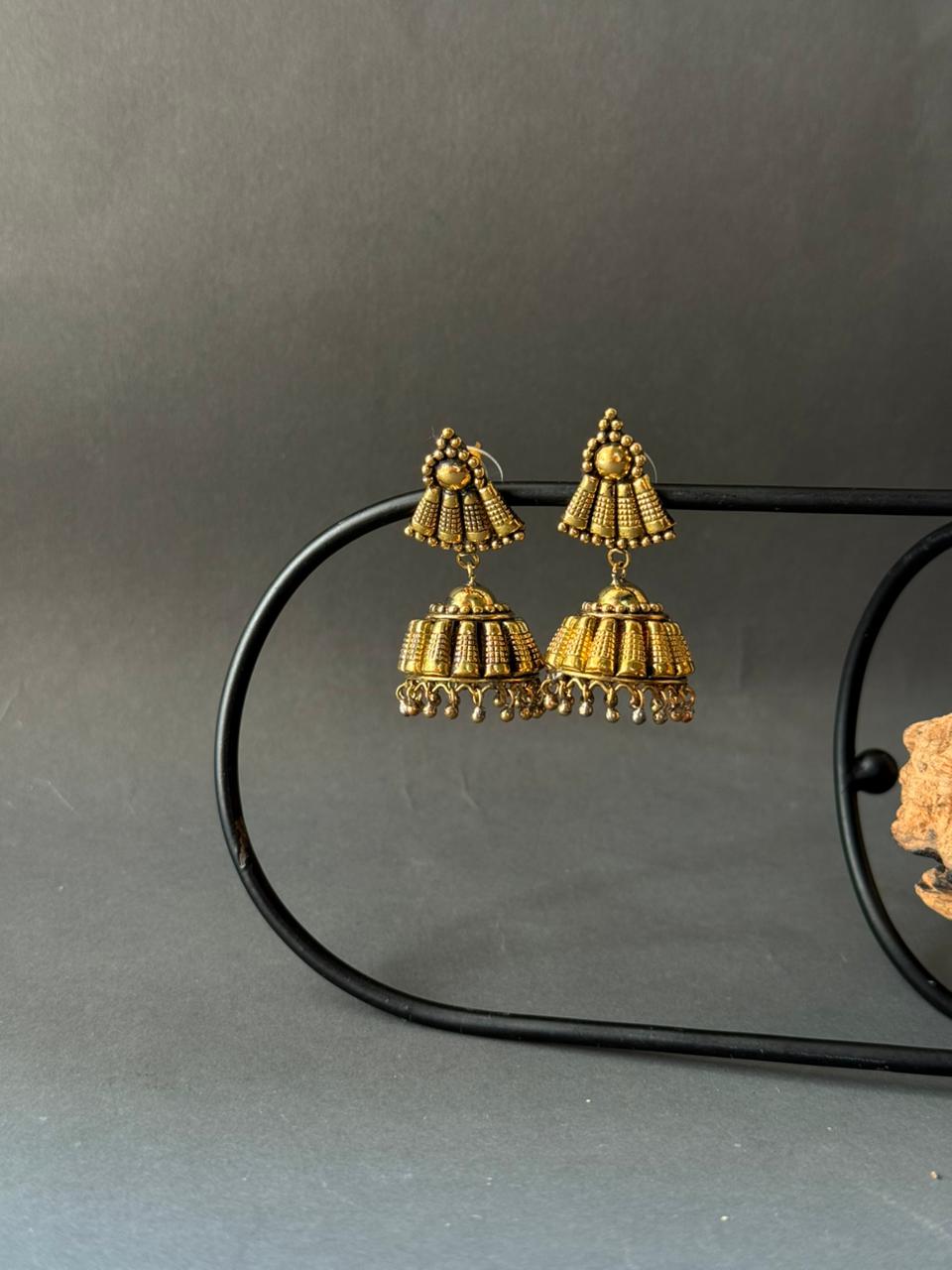 Antique Gold Temple Jhumka V5