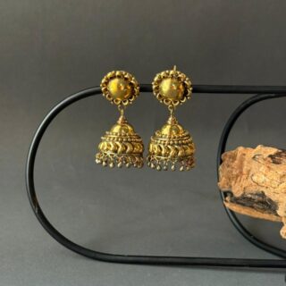 Antique Gold Temple Jhumka V6