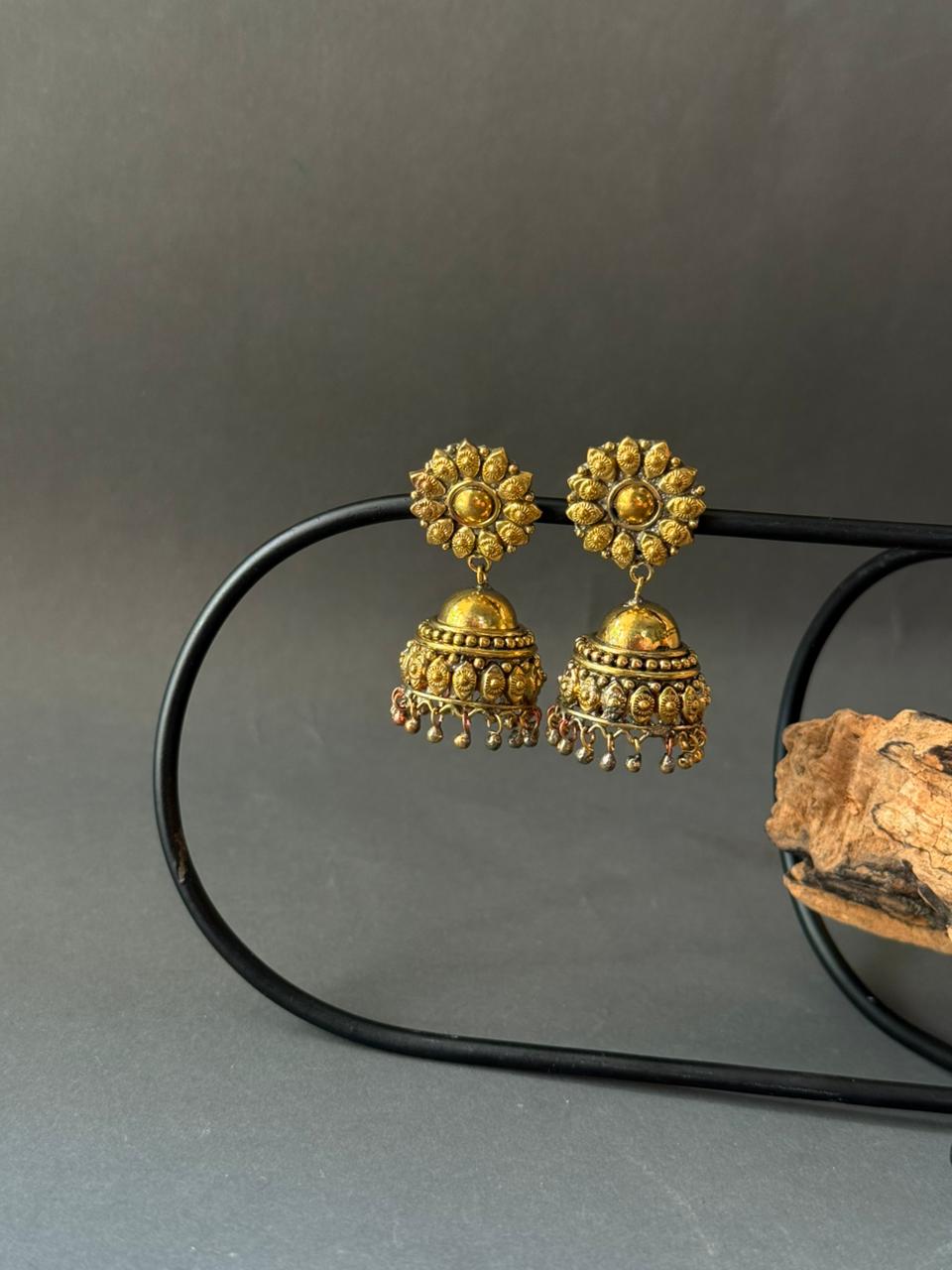 Antique Gold Temple Jhumka V7