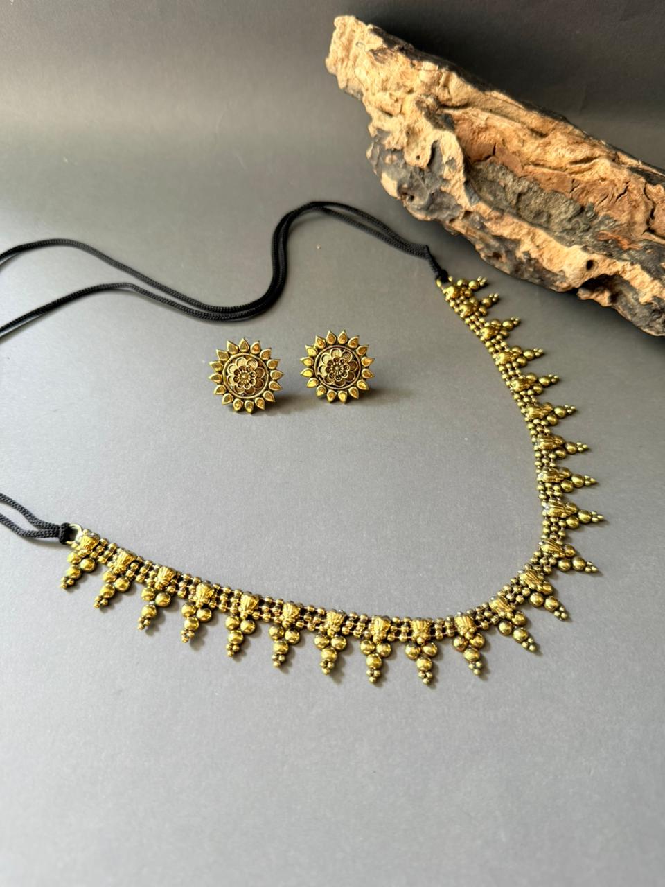 Antique Gold-Tone Temple Garland Set