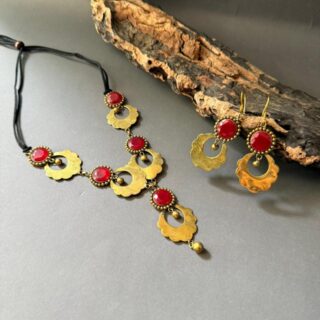 Crimson Petal Necklace Set
