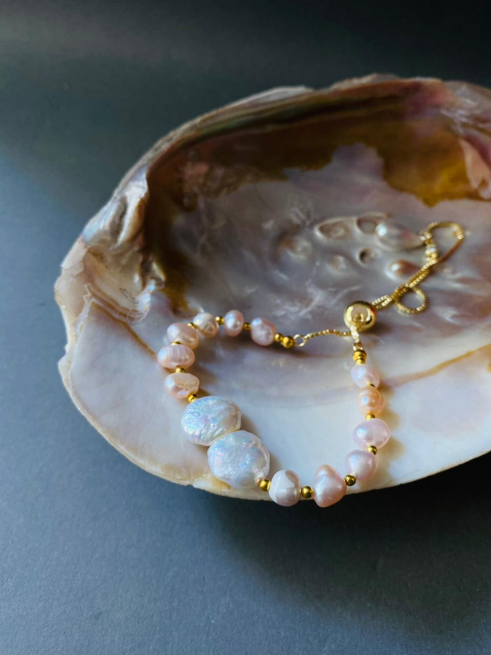 Double Heart Pearl Bracelet V3