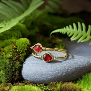 Ruby Teardrop Cuff Bangle