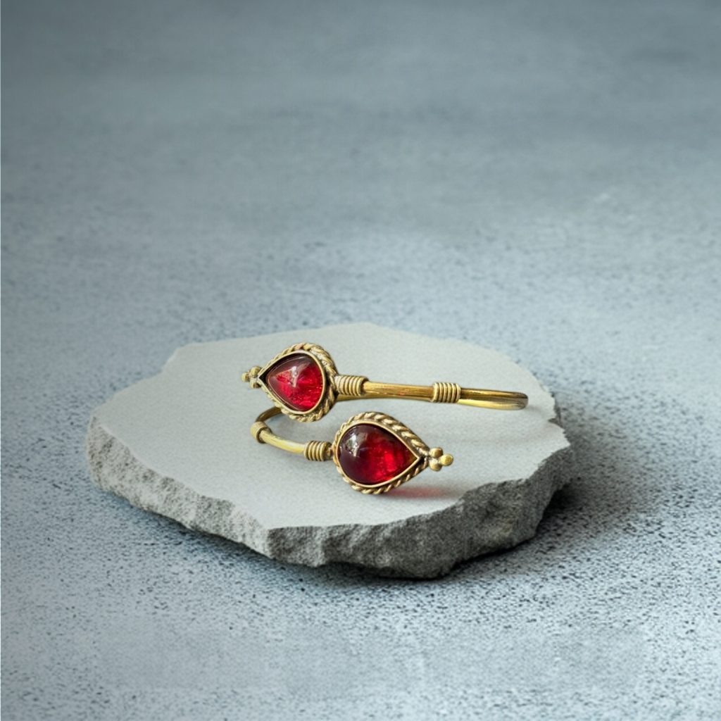 Ruby Teardrop Cuff Bangle - Image 3