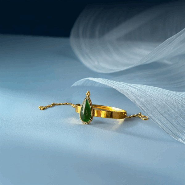 Minimalist Green Agate Cuff - Image 2