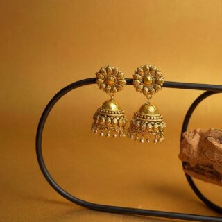 Antique Gold Temple Jhumka V7