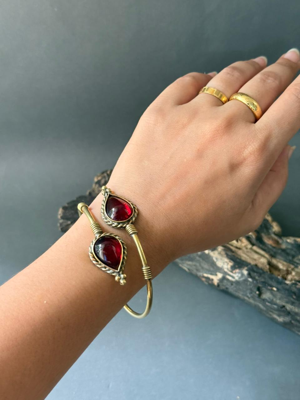 Ruby Teardrop Cuff Bangle 1.1