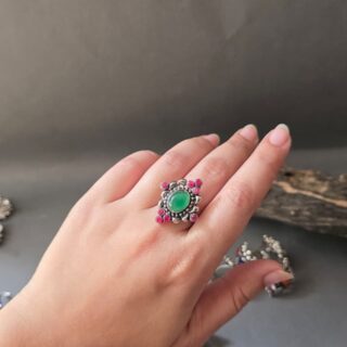 Gemstone Cluster Ring V3