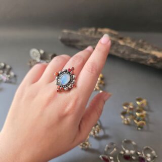 Gemstone Cluster Ring V4