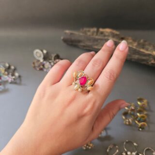 Golden Rosy Bloom Ring