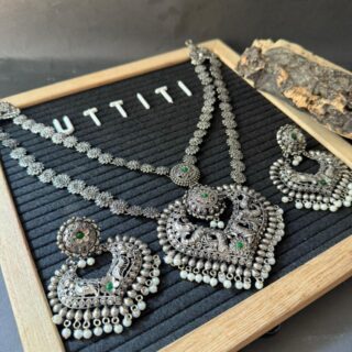 Oxidized Silver Necklace Set 1
