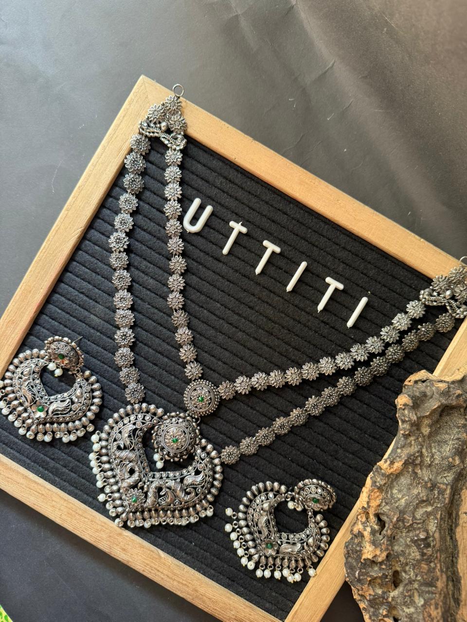 Oxidized Silver Necklace Set - Image 2