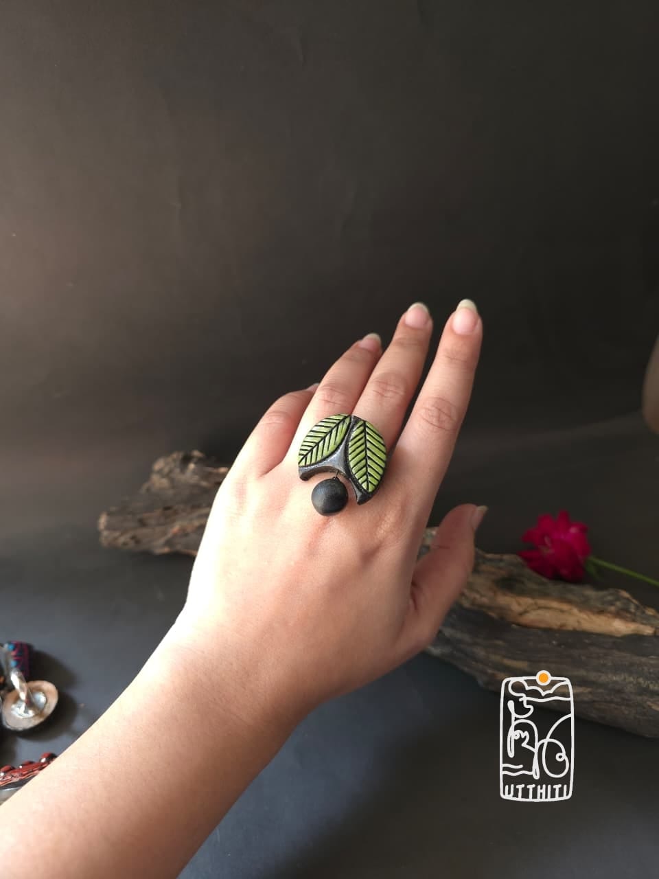 Terracotta Statement Ring V11