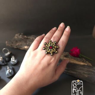 Terracotta Statement Ring V12