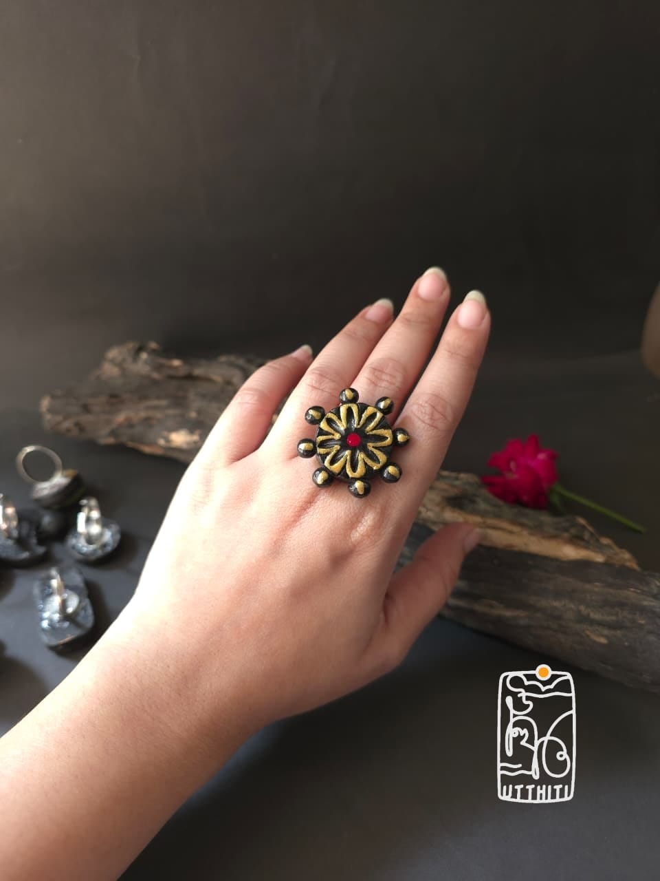 Terracotta Statement Ring V12
