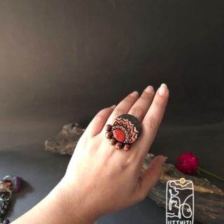 Terracotta Statement Ring V14