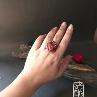 Terracotta Statement Ring V3
