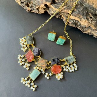 Natural Uncut Stone Necklace V1