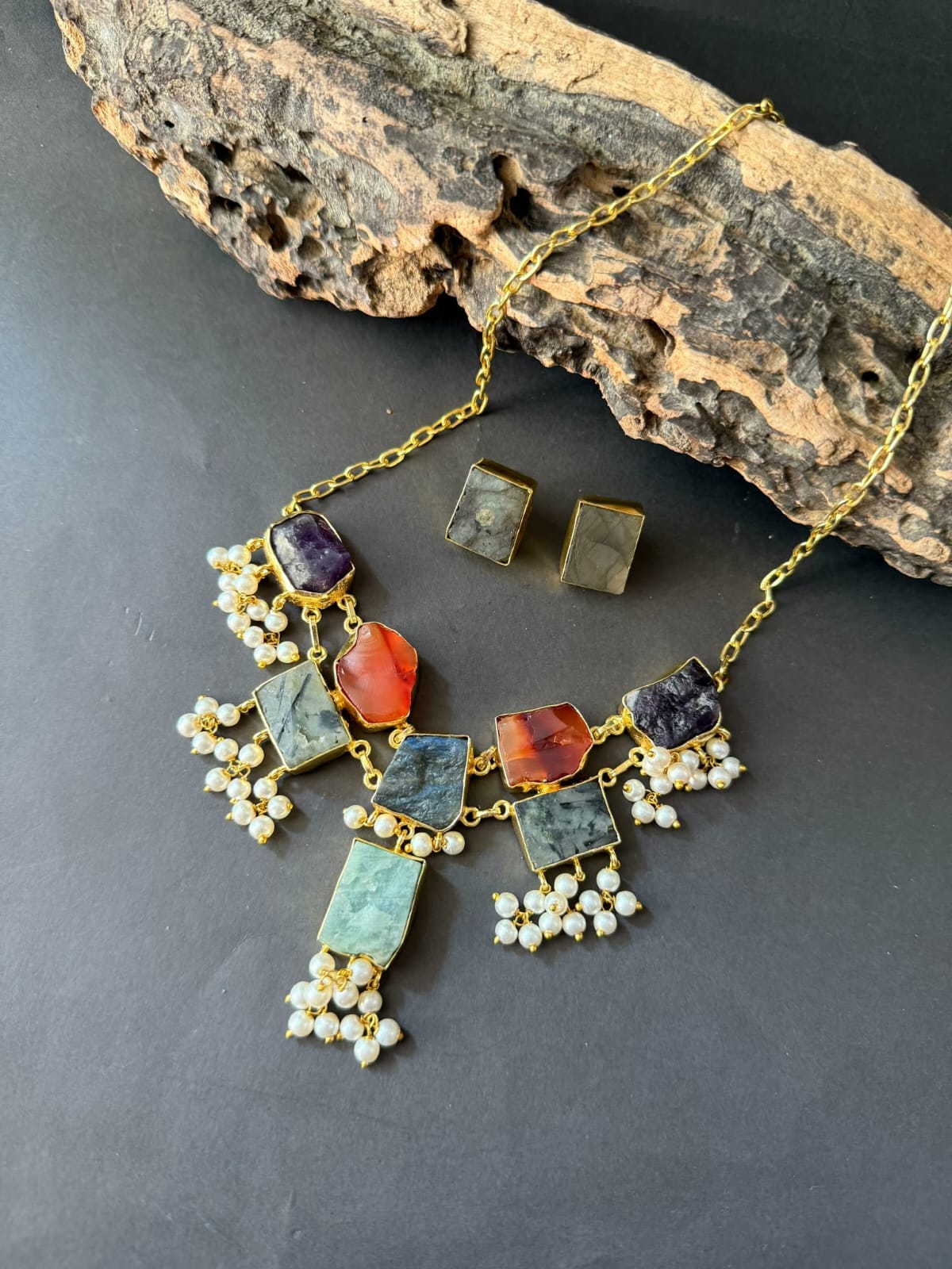 Natural Uncut Stone Necklace V2