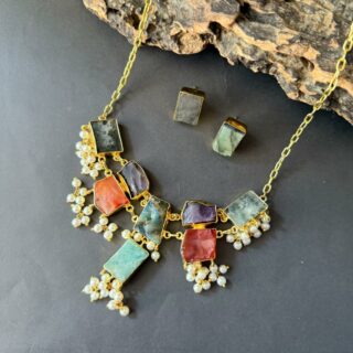 Natural Uncut Stone Necklace V3