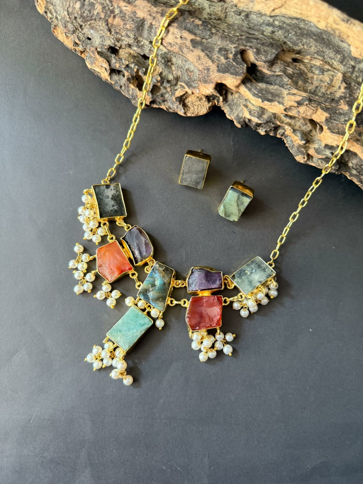 Natural Uncut Stone Necklace V3