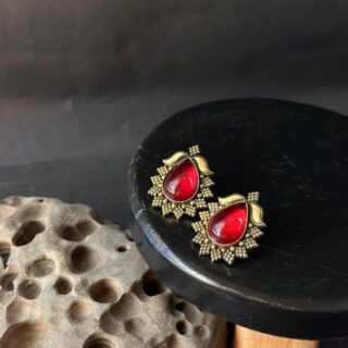 The Red Teardrop Studs