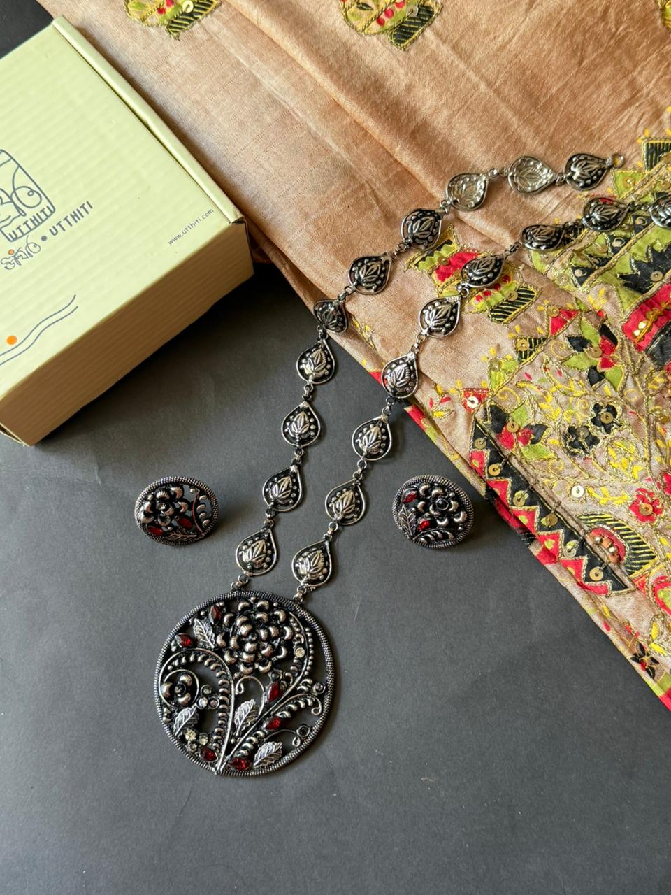 Silver Floral Mala