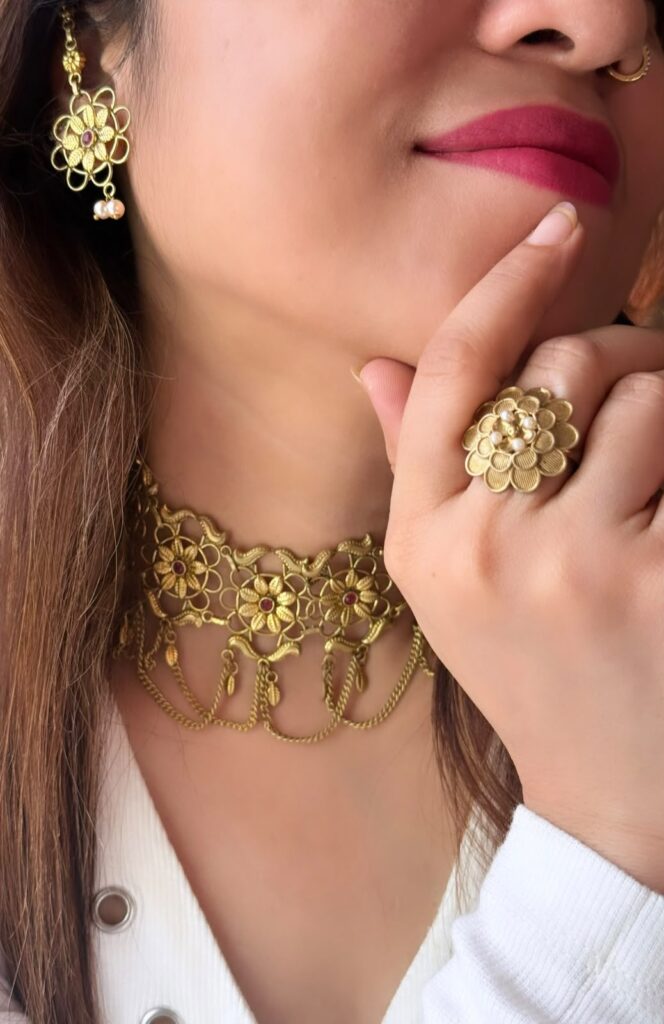 Floral Heritage Gold-Tone Necklace