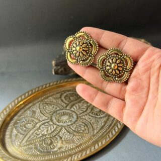 Antique Blossom Floral Stud Earring