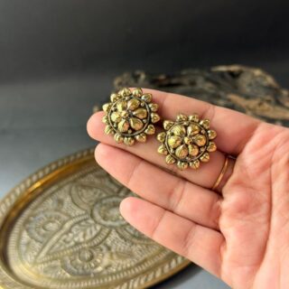 Antique Petal Bloom Stud Earrings