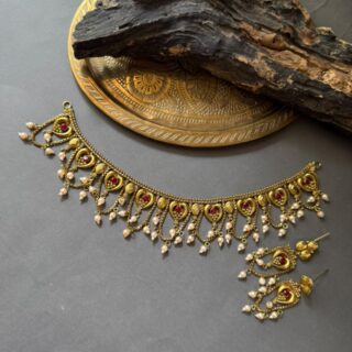 Ruby Pearl Choker Necklace
