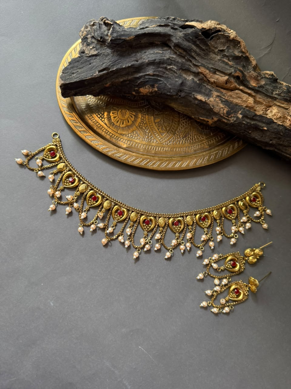 Ruby Pearl Choker Necklace