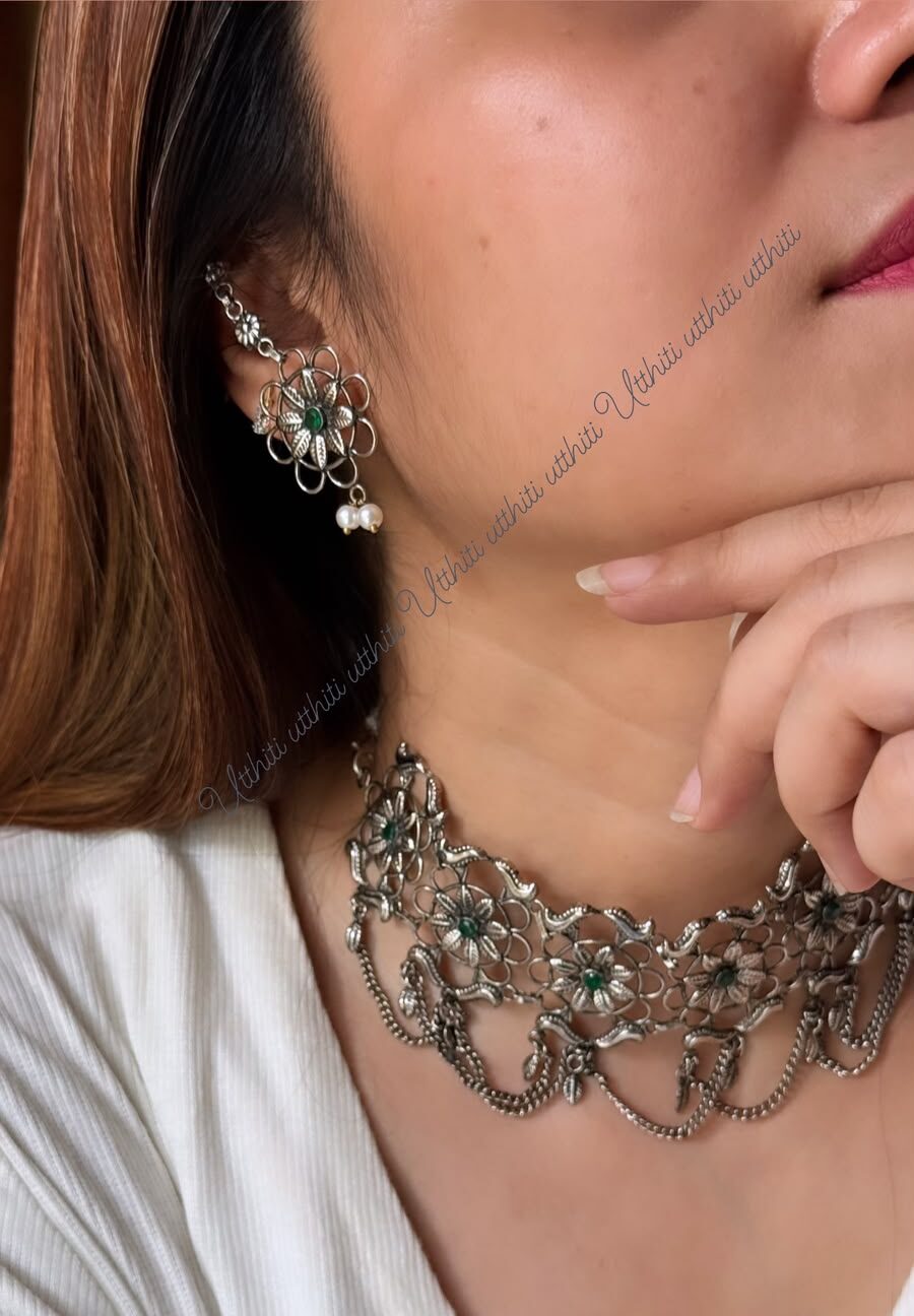 Floral Heritage Silver-Tone Necklace