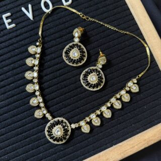 Black & Gold Statement Necklace Set