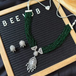 Emerald Beaded Necklace Set