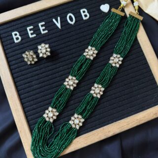 Emerald Beaded Necklace Set V2