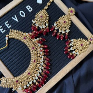 Ruby Kundan Bridal Necklace Set