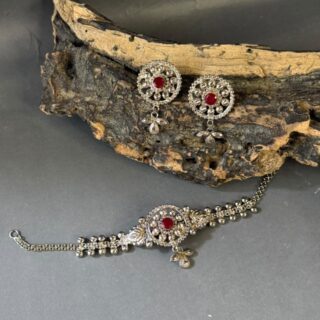Oxidized Medallion Choker Set