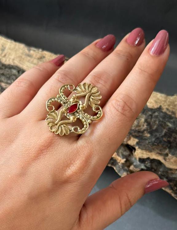 Vintage Filigree Statement Ring